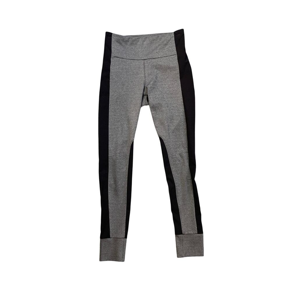 Athleta Leggings Womens XS Gray Black Essex Hybrid Cropped Side Stripe Pull On